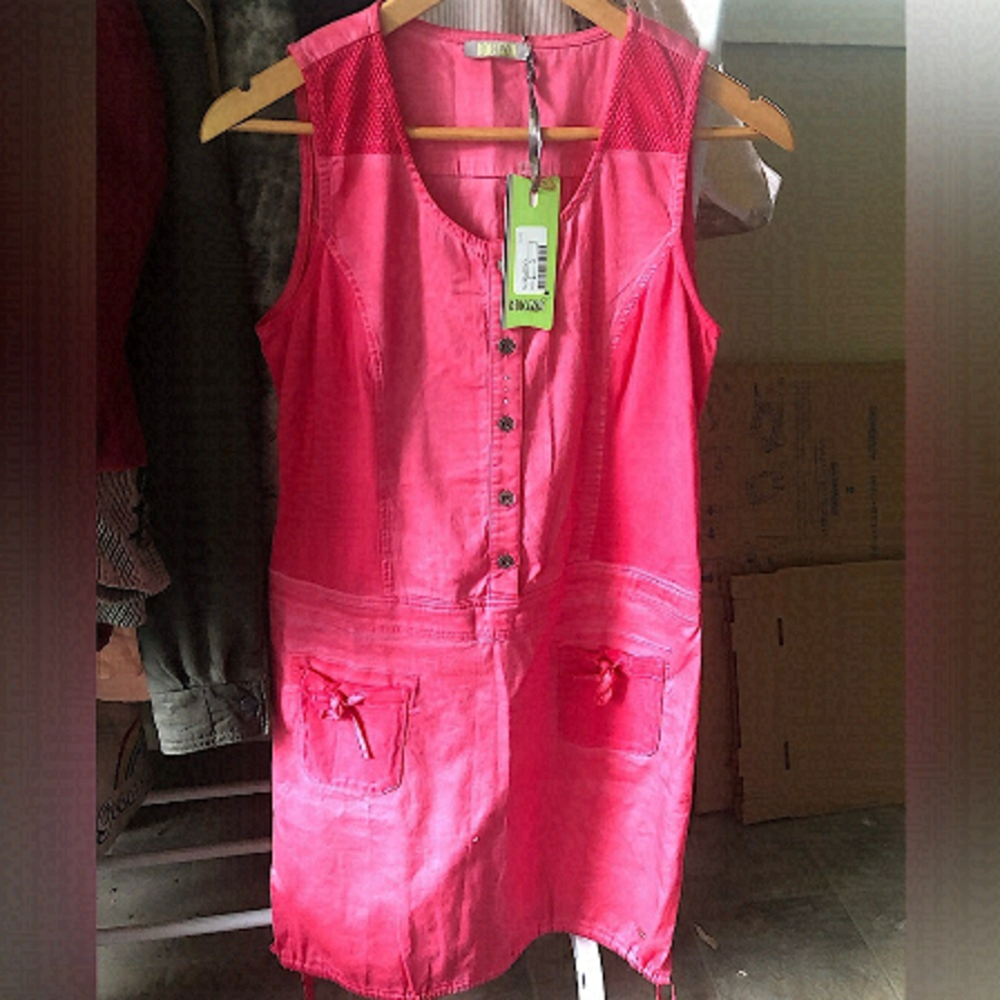 DOLCEZZA NWT candy-pink, cotton, art to wear dress